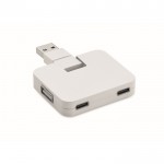 Hub USB con 4 porte USB e uscite tipo A e tipo C color bianco