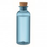 Bottiglietta Tritan Renew™ con tappo rotondo in sughero da 500 ml color blu trasparente seconda vista