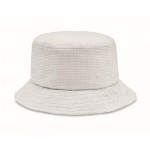 Cappello da pescatore personalizzabile in carta di paglia color bianco