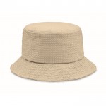 Cappello da pescatore personalizzabile in carta di paglia color beige