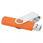 chiavette usb personalizzate con collegamento cellulare colore arancione per impresa