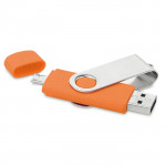 chiavette usb personalizzate con collegamento cellulare colore arancione per pubblicità