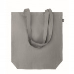 Shopper personalizzata in canapa color grigio seconda vista