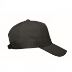 Cappelli baseball personalizzati in canapa color nero terza vista