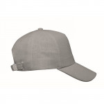 Cappelli baseball personalizzati in canapa color grigio terza vista