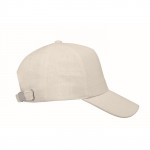 Cappelli baseball personalizzati in canapa color beige terza vista