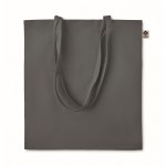Colorate borse in cotone organico con logo color grigio scuro