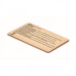 Tessere personalizzate RFID in legno color legno quarta vista