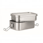 Lunch box in acciaio inossidabile color argento opaco terza vista