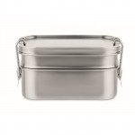 Lunch box in acciaio inossidabile color argento opaco quarta vista