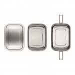 Lunch box in acciaio inossidabile color argento opaco quinta vista