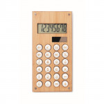 Calcolatrici personalizzate in legno color legno seconda vista