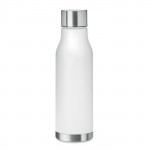 Bottiglia promozionale con finitura in gomma color bianco