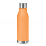 Bottiglia promozionale con finitura in gomma color arancione