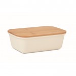 Lunch box promozionali con coperchio in bambú colore beige