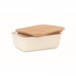 Lunch box promozionali con coperchio in bambú colore beige prima vista