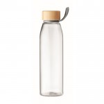 Bottiglietta promozionale in vetro e bambú colore transparente quarta vista