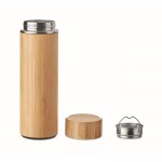 Thermos promozionali in acciaio e bambú colore legno quarta vista