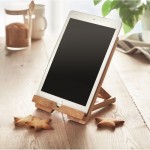 Porta tablet da scrivania con logp colore legno seconda vista ambiente