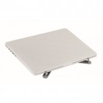 Supporto per computer portatile personalizzabile colore argento opaco terza vista
