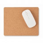 Mouse pad con logo in sughero color beige terza vista