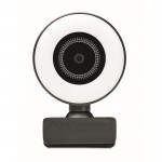 Webcam con microfono e luce color nero quarta vista