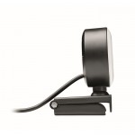 Webcam con microfono e luce color nero quinta vista
