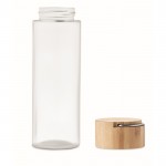 Bottiglia di vetro con coperchio in bambù color transparente quarta vista