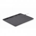 Mousepad con caricatore e supporto color grigio scuro