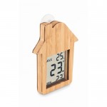 Termometro ambientale con ventosa color legno