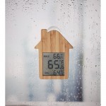Termometro ambientale con ventosa color legno seconda vista ambiente