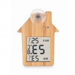 Termometro ambientale con ventosa color legno seconda vista
