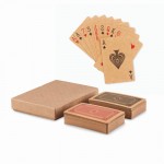 2 mazzi di carte francesi personalizzate color legno