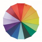 Grande ombrello con motivo arcobaleno color multicolore terza vista