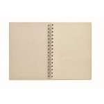 Block notes con pagine di carta erba color beige seconda vista