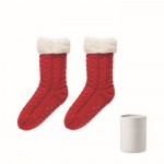 Calzini antiscivolo natalizi personalizzati color rosso