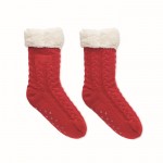 Calzini antiscivolo natalizi personalizzati color rosso prima vista