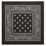 Bandana di cotone quadrata personalizzabile color nero seconda vista