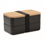 Lunch box doppi personalizzabili con posate color nero