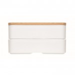 Lunch box doppi personalizzabili con posate color bianco quinta vista