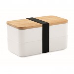 Lunch box doppi personalizzabili con posate color bianco settima vista