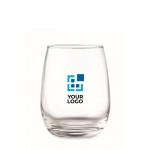 Bicchieri in vetro personalizzati con logo vista area di stampa