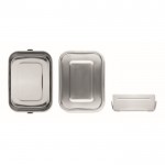 Lunch box da 1200 ml con separatore interno color argento quarta vista