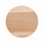 Semplice supporto in legno di forma rotonda color legno seconda vista