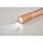 Torcia in legno di faggio con luce COB color legno vista dettaglio 3