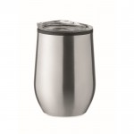 Bicchiere in acciaio a doppia parete con tappo color argento opaco prima vista