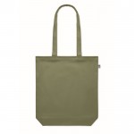 Colorate borsa in tela organica da 270 gr/m² color verde terza vista