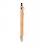 Penna promozionale con punta in lega metallica color legno terza vista