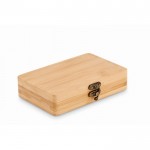 Set di attrezzi da 13 pezzi in valigetta di bambù color legno prima vista