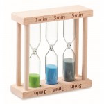 Set di 3 clessidre con timer differenti color legno
